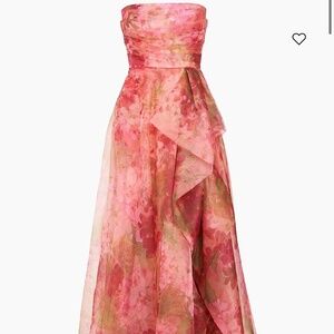 Theia Strapless Lace Gown